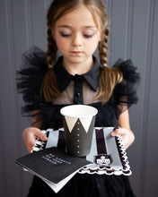 Load image into Gallery viewer, Party More Tonal Black Stripe Paper Plate