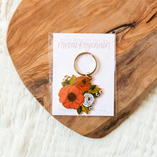 Load image into Gallery viewer, Fall Bouquet Metal Keychain 2x2 in.