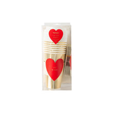 Load image into Gallery viewer, PLTG157 - Red Be Mine Heart To-Go Cups (8 ct)
