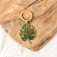 Load image into Gallery viewer, Monstera Leaf Metal Keychain 2x2 in.