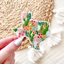 Load image into Gallery viewer, Texas Cactus Blooms State Sticker 3x3in.
