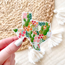 Load image into Gallery viewer, Texas Cactus Blooms State Sticker 3x3in.