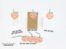 Load image into Gallery viewer, Peaches Mini Favor Bags - Treat Bags - One Is Sweet - Sweet As A Peach - Birthday Peach Theme - Candy Bags - Kraft Sacks