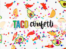 Load image into Gallery viewer, Cinco De Mayo - Taco Fiesta Confetti - Taco Guac Hot Sauce Party Decor - Fiesta Decorations - Fiesta Confetti - Summer Party - Mexican Theme