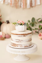 Load image into Gallery viewer, White Pumpkin Cake Topper - Little Pumpkin - Pumpkin Theme - First 1st Birthday - Baby Shower - Floral Pumpkin Cake Topper