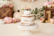 Load image into Gallery viewer, Pumpkin Cake Topper - Little Pumpkin - Pumpkin Theme - First 1st Birthday - Baby Shower - Pink Floral Cake Topper
