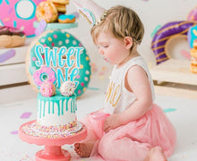 Load image into Gallery viewer, Donut Birthday - Donut Cake Topper - Donut Grow Up - Sweet One - One is Sweet - Two Sweet - Donut Party Theme