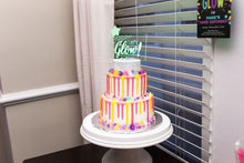 Load image into Gallery viewer, Cake Topper - Sweet 16 - Dance Party - Glow In The Dark Cake Topper - Let's Glow - Glow Party - Neon Party - Bachelorette Party
