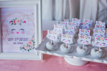 Load image into Gallery viewer, Kitty Kitten Cat Birthday Sign Print - Printed & Shipped to You - Kitten Kitty Party - Birthday Party Sign - Welcome - Happy Birthday Sign