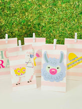Load image into Gallery viewer, Llama Fiesta Mini Favor Bags - Treat Bags - Cactus - Sombrero - Maracas - Pastel Llama Fun - Birthday Theme - Candy Bags - Mini paper sacks