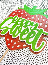 Load image into Gallery viewer, Berry Sweet Cake Topper - One is Sweet - Two Sweet - Tootie Twottie Fruity - Fruit Themed Party - Strawberry - First Birthday - Summer Party
