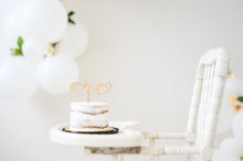 Load image into Gallery viewer, Birthday Cake Topper - Age Topper - Minimalist Cake Topper - One Smash Cake Topper - Wood Topper - Gold Topper - Girl Boy 1st Birthday