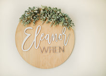 Load image into Gallery viewer, Neutral Nursery Room Decor - Eucalyptus Wood Sign - Personalized - Girl Boy Room Decor - New Baby Gift - Boho Bohemian - Name Wood Sign