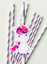 Load image into Gallery viewer, Unicorn Paper Straws - Unicorn Party - Birthday Party - Paper Straws - Rainbows & Unicorns