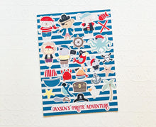 Load image into Gallery viewer, Pirate Party - Sticker Sheets - Party Favors - Treasure Map - Goody Goodie Bag Favors - Sticker Activity Sheets - Pirates - Pirate Theme