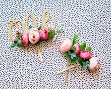 Load image into Gallery viewer, Floral Peach Cake Topper - Floral Topper - Cake Smash - One Sweet Peach - Peach Birthday Party - 1st First Birthday - Peach Theme