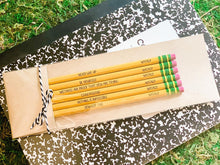 Load image into Gallery viewer, Personalized Engraved Pencils - Back To School - Motivational Quotes - #2 HB - Ticonderoga Pre-sharpened Pencils - Set of 12, 24, 36, 48