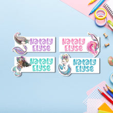Load image into Gallery viewer, Mermaid Stickers - School Supply Label - Waterproof - Back To School - Daycare Labels - Stickers for School - Personalized Sticker|Labels