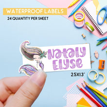 Load image into Gallery viewer, Mermaid Stickers - School Supply Label - Waterproof - Back To School - Daycare Labels - Stickers for School - Personalized Sticker|Labels