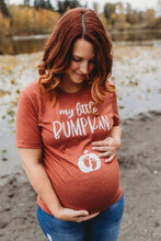 Load image into Gallery viewer, Pregnancy Announcement - Expecting Shirt - Pumpkin Fall Thanksgiving - Baby Bump - Shirt for Expecting Mom Mama - My Little Pumpkin Bumpkin