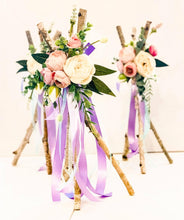 Load image into Gallery viewer, Boho Floral Centerpiece - Teepee Tee Pee Centerpiece - Wild One - Two Wild - Tribal Theme - Woodland - Rustic - Baby Shower - Birthday Party