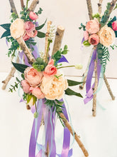 Load image into Gallery viewer, Boho Floral Centerpiece - Teepee Tee Pee Centerpiece - Wild One - Two Wild - Tribal Theme - Woodland - Rustic - Baby Shower - Birthday Party