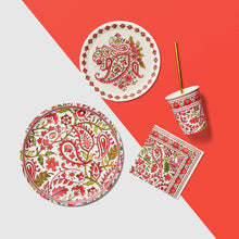 Load image into Gallery viewer, Festive Paisley Small Plates (10 per pack)

