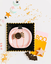 Load image into Gallery viewer, HNT848 - Happy Haunting Pink Pumpkin Shaped 7&quot; Plate
