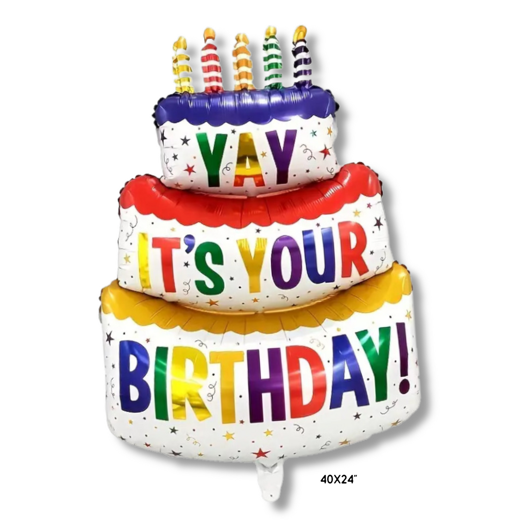 Large Birthday Cake Foil Balloon