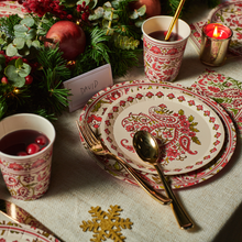 Load image into Gallery viewer, Festive Paisley Small Plates (10 per pack)
