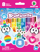 Load image into Gallery viewer, SCENTICORNS® Scented Stationery Broad line Markers 8ct.
