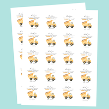 Load image into Gallery viewer, Construction Birthday Sticker Labels – Personalized
