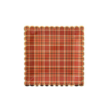 Load image into Gallery viewer, THP852 - Harvest/Thanksgiving Plaid 9&quot; Scalloped Plate 8ct
