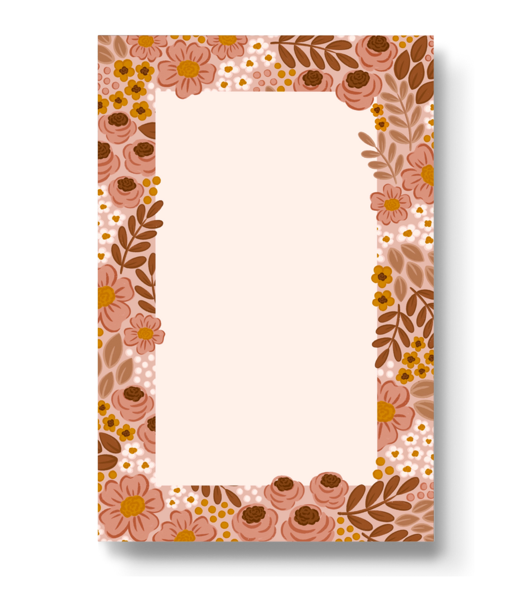 Retro Floral Notepad, 4x6 in.