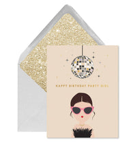 Load image into Gallery viewer, Disco Party Girl Birthday Greeting Card
