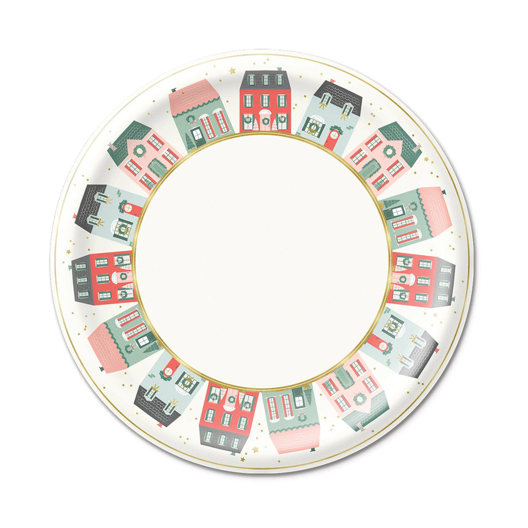 VIL1040 - Village Christmas Round Paper Plate