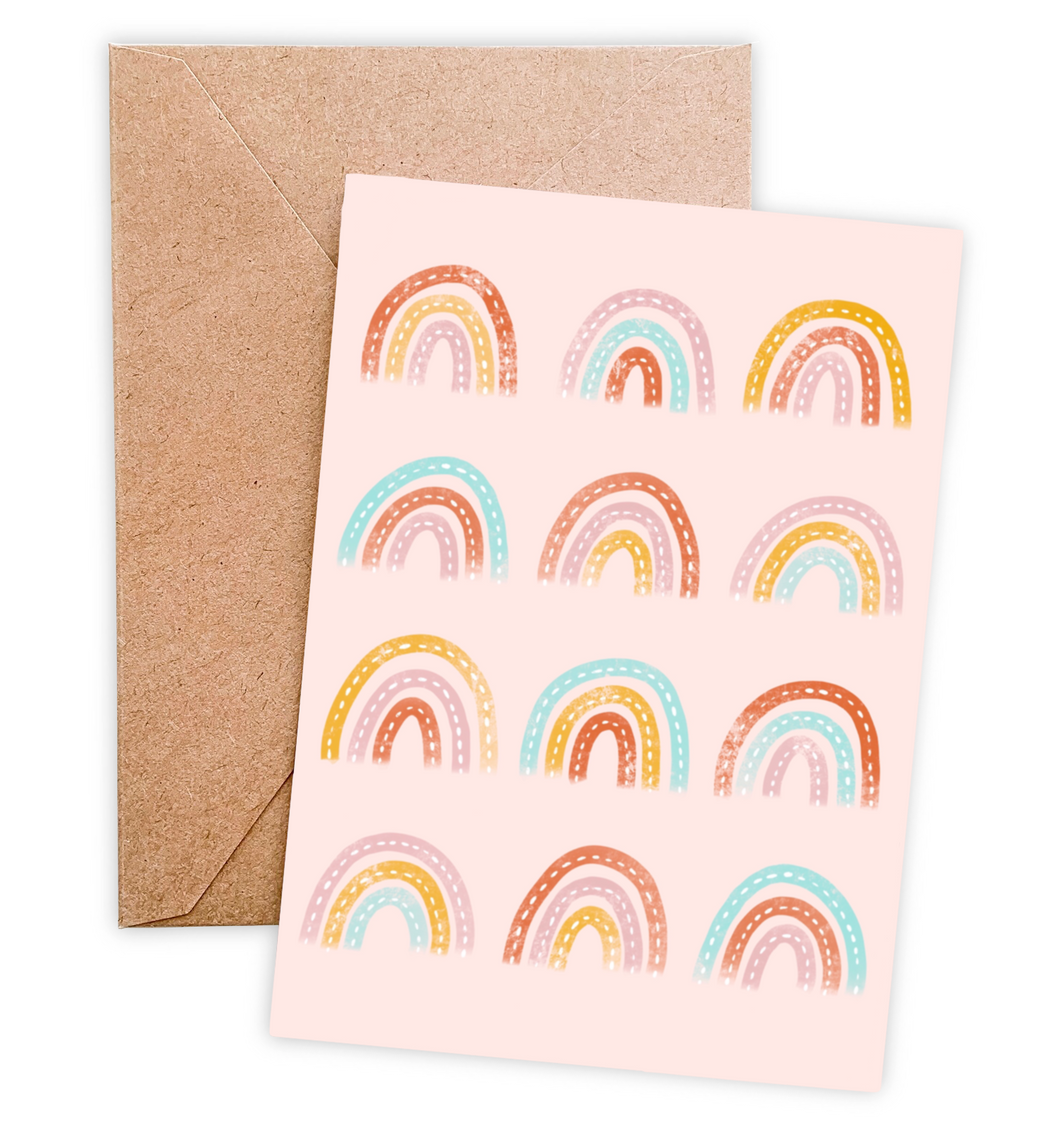Pastel Rainbows Greeting Card