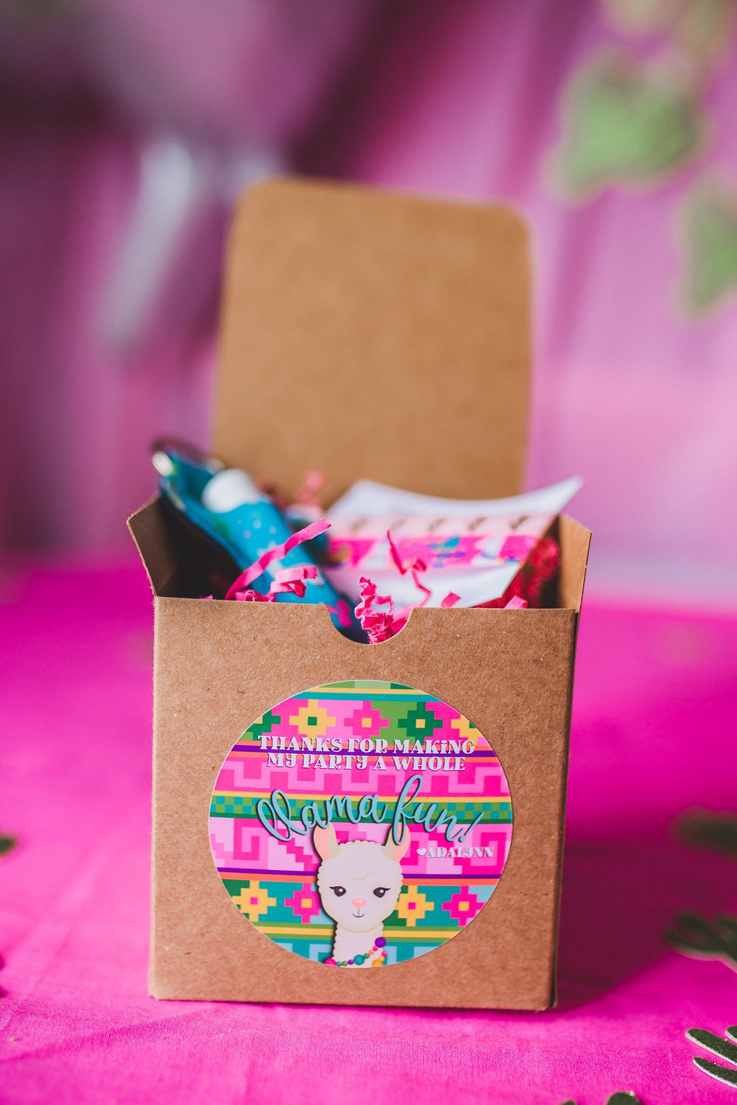 Llama Favor Boxes - Llama Cactus Party - Party Favor Box - Goody Goodie Bags Tags - Box for Treats - Gift Box - Mini Box - 4x4x4 - Candy Box