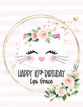 Load image into Gallery viewer, Kitty Table Sign - EDITABLE in Canva - Printable - Print From Home - Kitten Kitty Party - Happy Birthday Party Sign - Welcome

