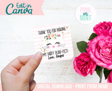 Load image into Gallery viewer, Kitty Thank You Tag Printable - EDITABLE in Canva - Printable - Print From Home - Kitten Kitty Party - Thank You Favor Goodie Bag Tags
