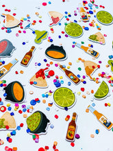 Load image into Gallery viewer, Mexican Fiesta Confetti - Queso Chips Guacamole Salsa - Beer - Margarita - Nachos - Mexican Food - Fiesta - Summer - Mexico
