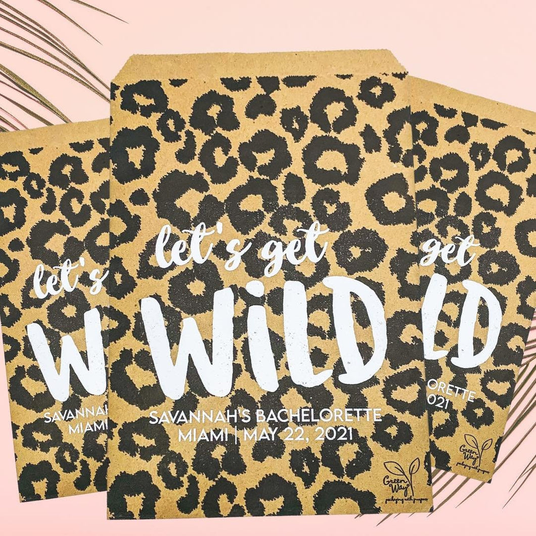 Let's Get Wild Party Favor Bags - Leopard Theme - Party Decor -  Party Animal - Treat Bags - Bachelorette Party - Bride To Be - Bach Weekend