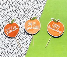 Load image into Gallery viewer, Peach Cupcake Toppers - Cake Topper - One Is Sweet - Sweet As A Peach - Birthday Peach Theme - Peaches Banner
