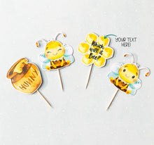 Load image into Gallery viewer, Honey Bee Cupcake Toppers - Cupcake Toppers - Gender Neutral - Bee Shower - Which Will It Bee - Gender Reveal
