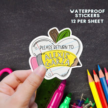 Load image into Gallery viewer, Back To School - Please Return To - Belongs To Stickers - Waterproof - Daycare Labels - Stickers for School - Personalized Sticker|Labels
