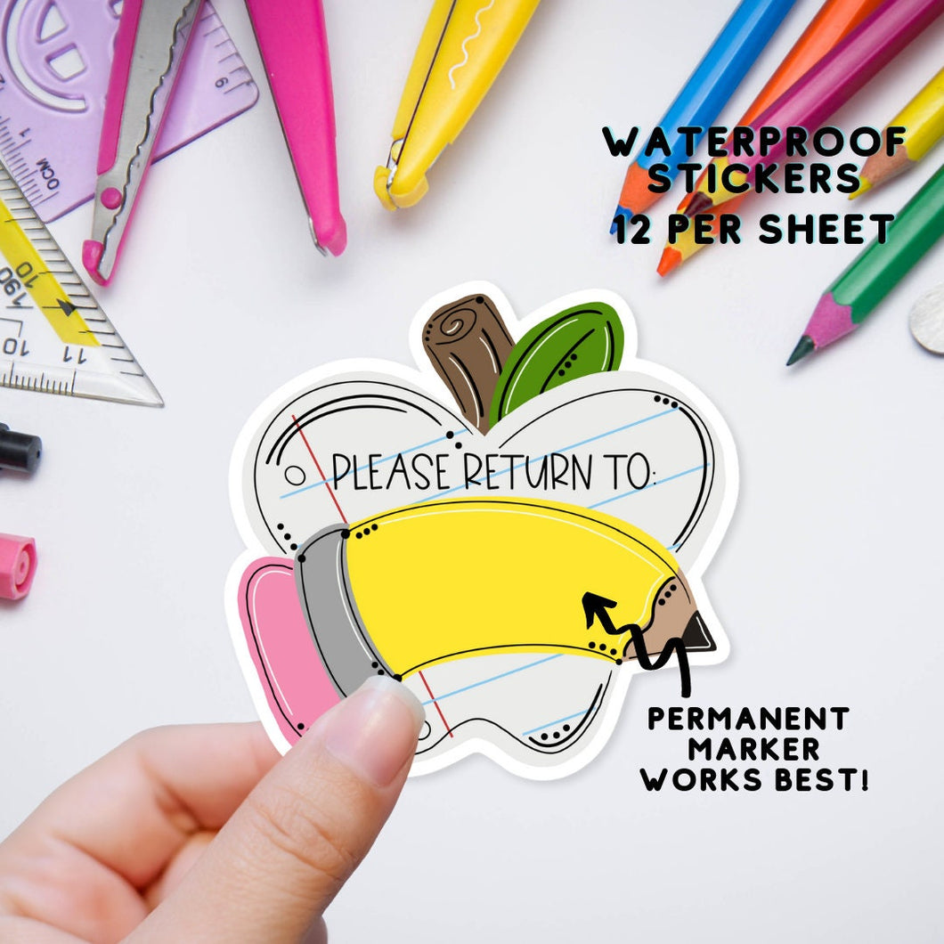 Returning Back Sticker Back To School - Please Return To - Belongs To Stickers - Waterproof ...
