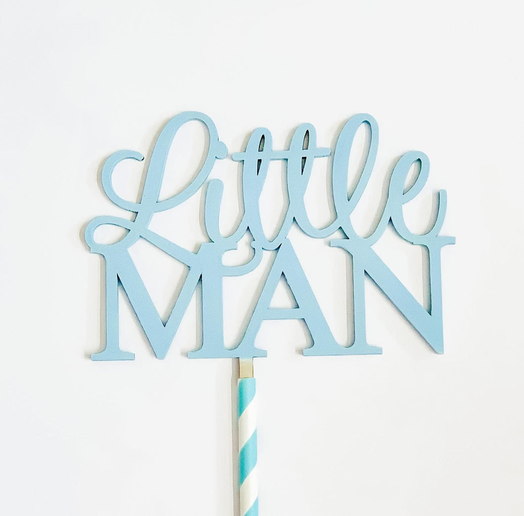 Little Man Cake Topper - Birthday Cake Topper - Boy 1st Birthday Party - Little Man Birthday Theme - Our Little Man Cake